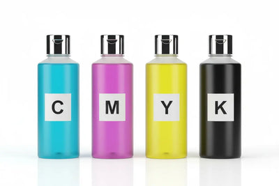 CMYK Ink Bottles with Correct Labels